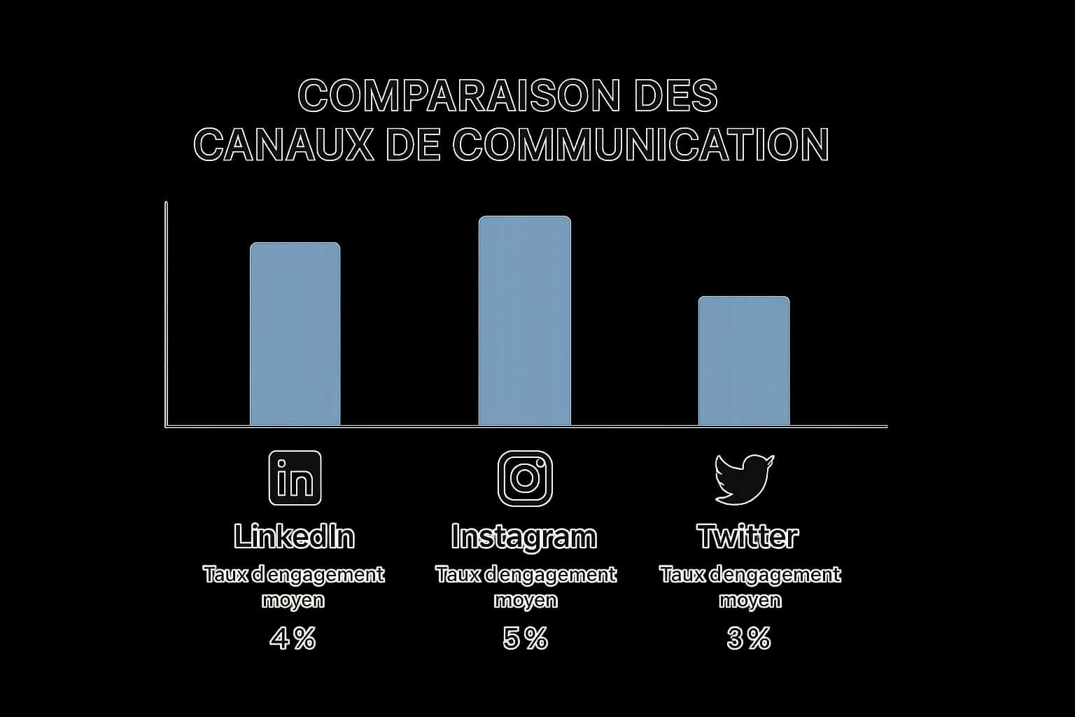 Infographie comparant les taux d'engagement moyens de LinkedIn, Instagram et Twitter (X).